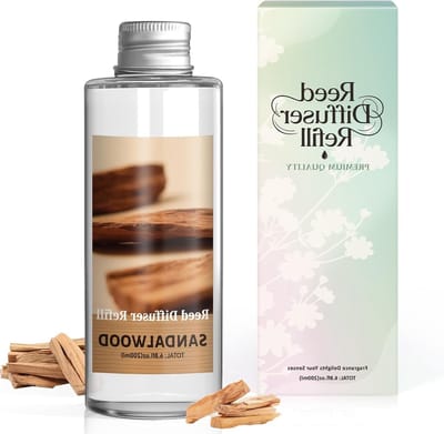 SnelShoppen - Geurverfrisser Navulling Sandelhout 200ml - Langdurige Luchtverfrisser voor Thuis, Slaapkamer, Badkamer, Kantoor - Natuurlijke Essentiël