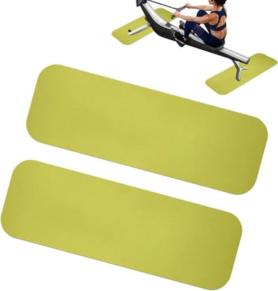 Loopmat voor vloerbescherming - Fitnessmat Roeitrainer - Bescherming apparatuur - Verbeterde schokabsorptie - 80x25 cm - Fluorescerend groen
