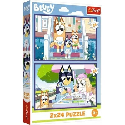 Trefl Bluey - Puzzelset - 2x24 Stukjes - Leerzaam - Vanaf 3 Jaar