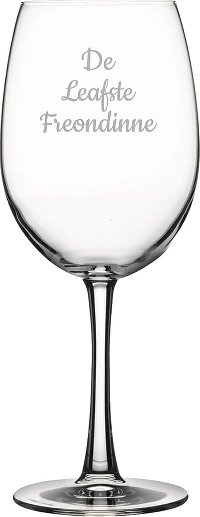 Gegraveerde Rode wijnglas 46cl De Leafste Freondinne