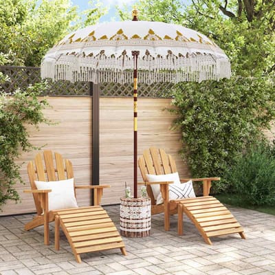 vidaXL - Balinese - parasol - met - basis - Crème - 215 - x - 215 - x - 260 - cm - Katoen