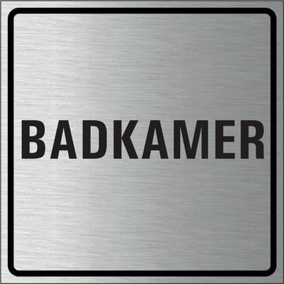 Badkamer bordje, geborsteld aluminium 150 x 150 mm