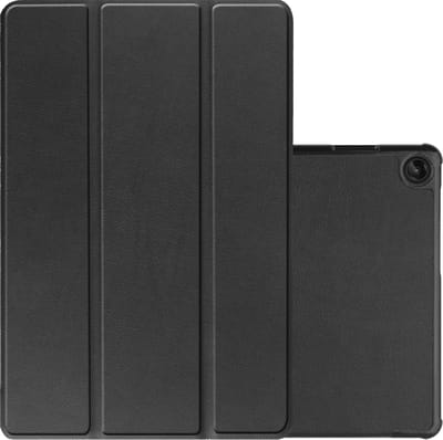 Hoes - Geschikt voor Lenovo Tab M10 (3e / 3rd generatie) - Dun & Stevig - Trifold Bookcase - Hard Cover - Hardcover Book Case - Tablet Hoesje - Zwart