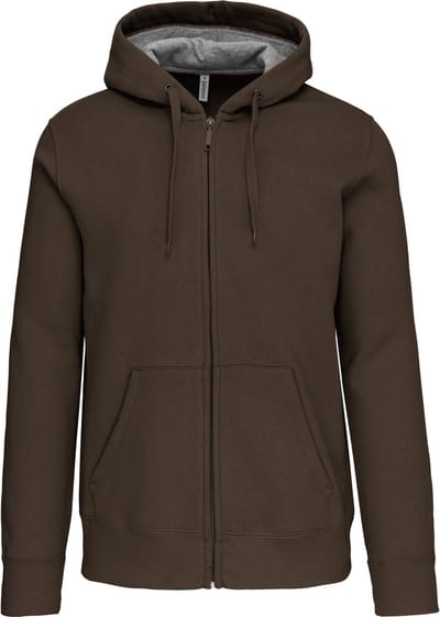 Kariban Hooded sweater met rits K444 - Dark Khaki - L