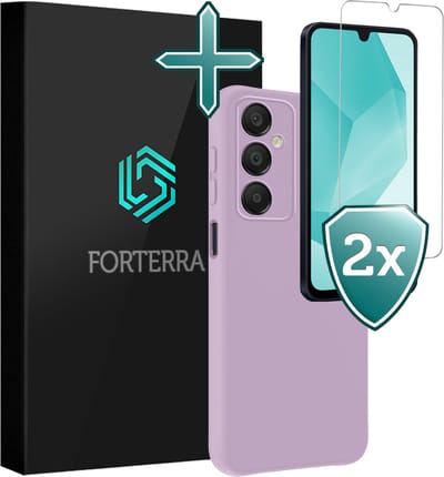 Hoesje Met 2x Screenprotector - Geschikt voor Samsung Galaxy A16 - Sterk & Shockproof - Telefoon Hoes - Back Cover - Siliconen Case - Lila