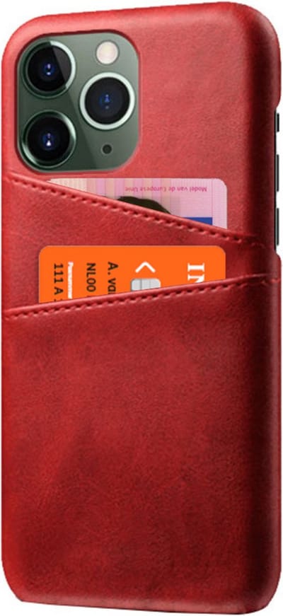 Peachy Duo Cardslot Wallet kunstleer hoesje geschikt voor iPhone 12 en iPhone 12 Pro - rood