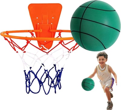 Stille basketbal - Geruisloze sportbal - Binnen oefenen - Kindvriendelijk ontwerp - 18 cm - Groen