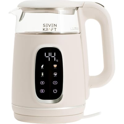 Elektrische glazen waterkoker, LED, instelbare temperatuur, 1,7L, 2200W, warmhoudfunctie, perfect voor theeliefhebbers en ouders