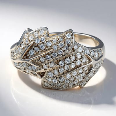 Cavill - Zilveren Statement Ring - 925 Sterling Zilver - 80 Briljant Cambodjaanse Zirkonen 1,04 ct - Elegante Luxe Pavé Ring Dames