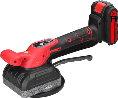 Accu Tegeltriller – 21V met Sterke Zuignap – 5 Snelheden – Met Hulphandgreep – 2×1300mAh Accu – Draadloos voor Wand- en Vloertegels