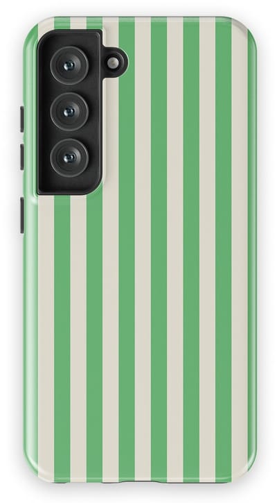 DripCase Gestreept Hoesje Samsung Galaxy S23 | Backcover met Mag | Stripes Motief | Trendy Case Samsung Galaxy S23 met Strepen Pistachio Cream