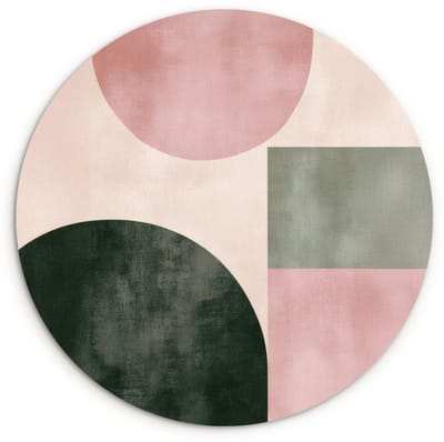 WallCircle® Wandcirkel 120x120 cm - Muurcirkel Vormen - Abstract - Cirkel - Zwart - Muurdecoratie woonkamer - Wanddecoratie slaapkamer - Kamer decoratie accessoires - Ronde schilderijen XXL
