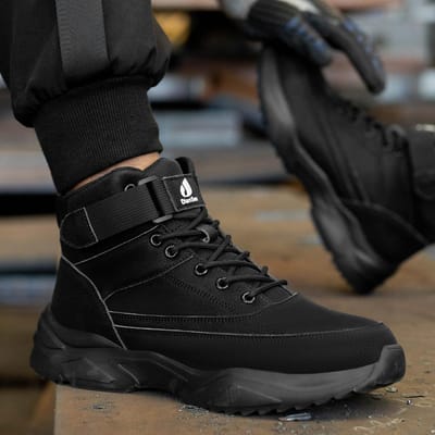 Chaussures de sécurité pour hommes, bottes de protection, chaussures à embout d'acier, baskets de randonnée, anti-écrasement, anti-perforation, chaussures indestructibles 40 noir