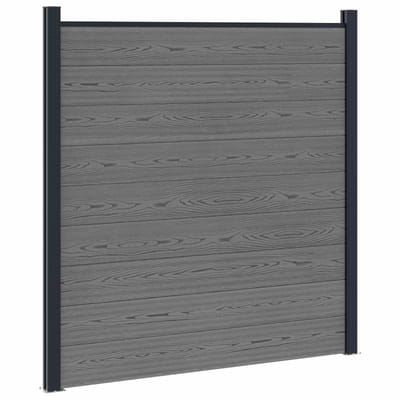 vidaXL - Hekset - 5 - st - 872 - x - 186 - cm - WPC - en - Aluminium - Grijs
