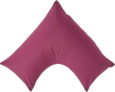 Homescapes Percale Katoen V-Kussensloop - Bordeaux - 100% Egyptisch Katoen - 200TC - 38 x 76 cm