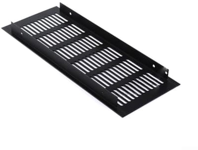 Ventilatieroosterhoes Aluminium Zwart voor Keuken en Badkamer - Rechthoekig 100 x 400 mm