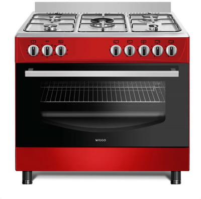 Wiggo WO-E906B(CX) - Vrijstaand - Gasfornuis - 90 cm - 110 Liter - 5 pitten - Energieklasse A - 5 jaar garantie - Creme