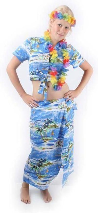 Hawaii Topje met Omslag - Maat 36 - Blauw