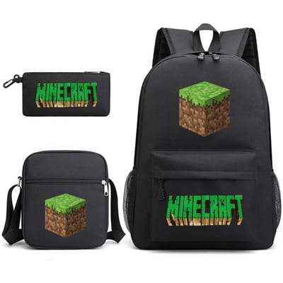 Minecraft Schooltas Game Merchandise Student Grote Capaciteit Print Drie Delige Schooltas Mannen En Vrouwen Three-piece set