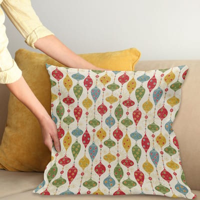 New Bed Kerstmis Traditionele Ballen Decoratieve Kussenhoes met Rits Dubbelzijdige Print voor Woonkamer Upgrade, 50cm x 50cm