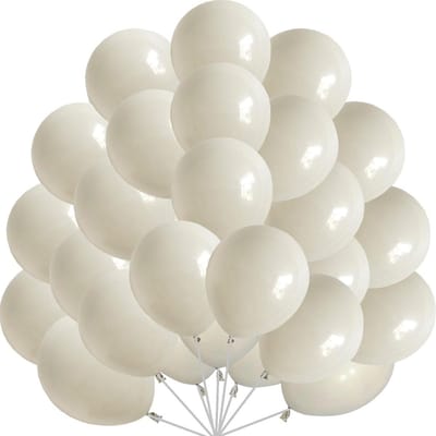 60 Stuks Sand Witte Ballonnen 30 cm - Retro Crème Witte Latex Ballonnen voor Verjaardag, Bruiloft en Feestdecoratie