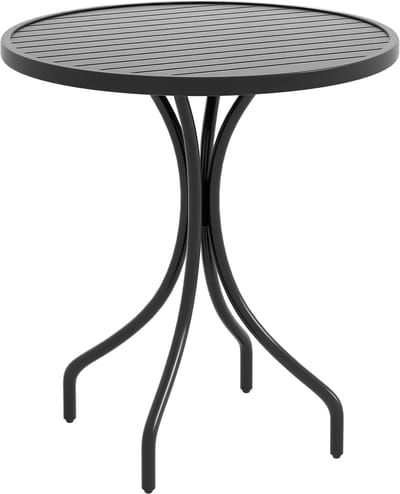 Outsunny bijzettafel voor op het terras - Staal - 66x66x71,5 cm - Zwart
