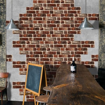 Dailygoods - Wandstickers - Brick Effect - 27 Stuks - Muurdecoratie - Ideaal voor TV Muren - Meubelachtergronden - Eenvoudig aan te brengen