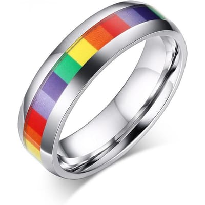 Regenboog Lesbische Ringen Koperkleurig Roestvrij Staal Lgbt Pride Ring 6mm Breedte 12 gray