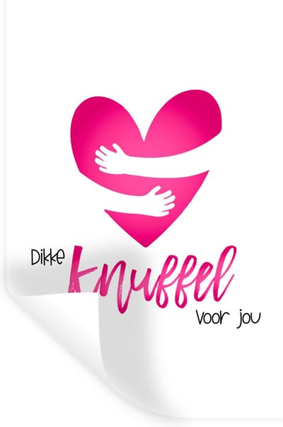 Muurstickers - Sticker Folie - Get well soon - Spreuken - Hartje - Knuffel - 20x30 cm - Plakfolie - Muurstickers Kinderkamer - Zelfklevend Behang - Zelfklevend behangpapier - Stickerfolie