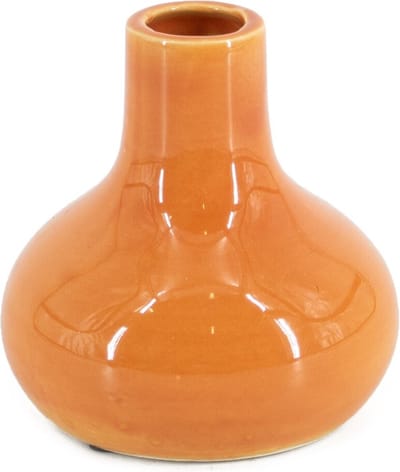 HomeBound by KY | Aardewerk vaasje tangerine/oranje | 9x6,5x14cm | vaasje aardewerk