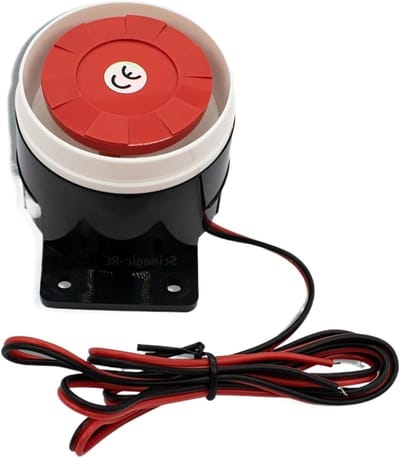 Alarm Hoorn - Mini Sirene - Diefstal Preventie - 120db Geluidsniveau - 52x52x48mm - Zwart Rood