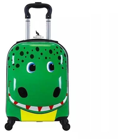 San Vitale® - Lichtgewicht kinderkoffer - 38Liter - Koffer met wielen - Trolley - Handbagage - Krokodil - Groen