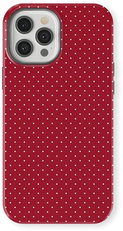 Micro Dots Tough Hoesje geschikt voor iPhone 12 Pro | Geschikt Voor Mag | Stippen Motief Backcover geschikt voor iPhone 12 Pro Red Velvet