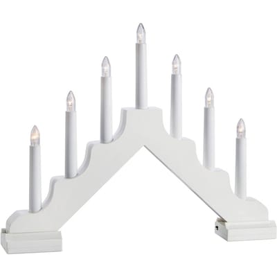 Markslöjd LED kandelaar Evelin van hout, 7-lamps wit