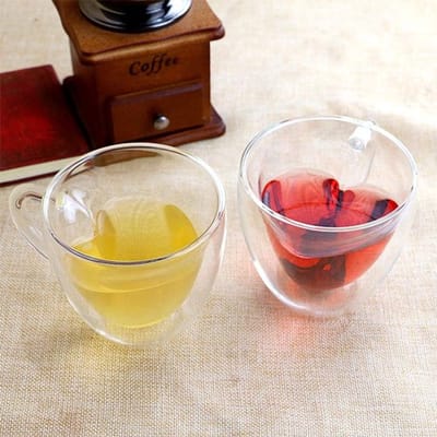 Dailygoods- Koffiekopjes Dubbelwandig - Hittebestendig Borosilicaatglas