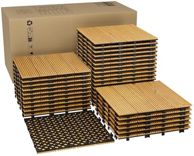 Houten Vlondertegels - 33 Stuks - Massief Acaciahout - 30x30 cm - Eenvoudig Kliksysteem - Voor Balkon, Terras en Tuin - Totaal ca. 3m²
