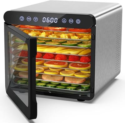 RWB® Voedseldroger - Dehydrator - Droogoven - Zwart/Zilver - 41cm x 34cm x 32cm