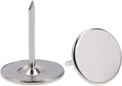 Platte Kop Pushpinnen - Decoratieve Duimspijkers - Vastpinnen van Foto's - Heavy Duty Metaal - 16x20 mm - Zilver