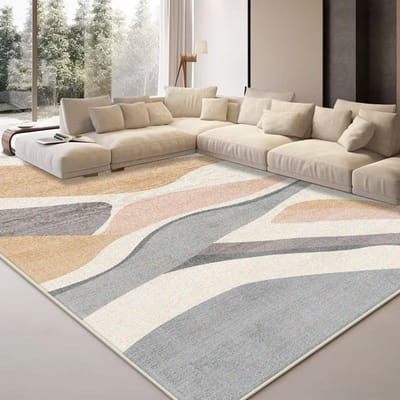 Modern Abstract Tapijt Woonkamer Groot Oppervlak Tapijt Antislip Slaapkamer Garderobe Decoratie Kleed Wasbaar Sofa Salontafel Mat 60*90cm gray