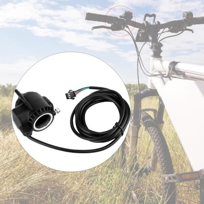 Contrôle de vitesse 3 fils Accélérateur au pouce sur guidon 22,5 mm pour vélo électrique scooter droit gray