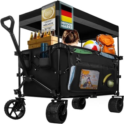 MIRA® Bolderkap Opvouwbaar Luchtbanden - Bolderkar - Bolderkar Opvouwbaar - Zwart - ‎90cm x 50cm x 100cm