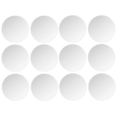 5Five Plak spiegels tegels - 12x stuks - glas - zelfklevend - 30 x 30 cm - rondjes - muur/deur/wand
