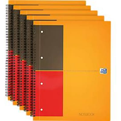 Oxford notitieboekje International, A4, gelinieerd, 80 g/m², 80 vellen, 5 stuks