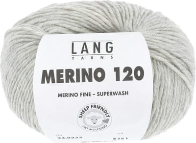 Lang Yarns Merino 120 - 223 lichtgrijs mix - Merinowol Garen