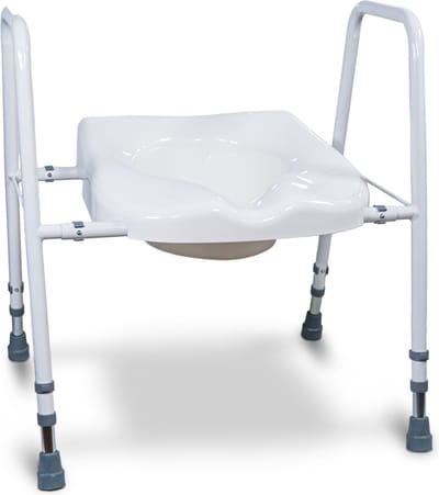 Aidapt Solo President Breedte Verstelbare Toiletzitting en Frame - Plat verpakt - Wit