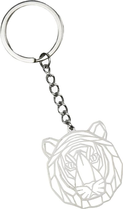 Sleutelhanger Geometrisch Metalen Sleutelhanger Patroon Sleutelhanger - Tijger