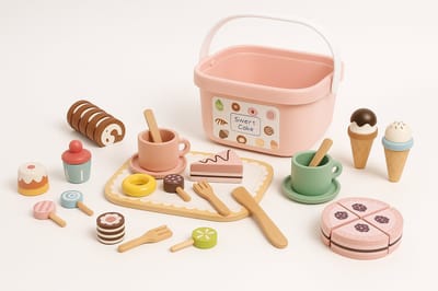 Tooky Toy® Houten Theeservies Set – Compleet Speelgoed Theekransje voor Kinderen - Stimulerend houten Montessori speelgoed – Duurzaam, Educatief en Creatief spel voor Kinderen om Zelfredzaamheid en Vaardigheden te Ontwikkelen