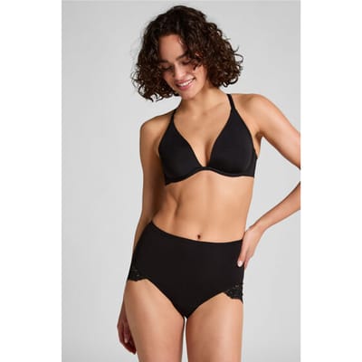 Hunkemöller Dames Lingerie Superslip maxi kant - Zwart - maat S