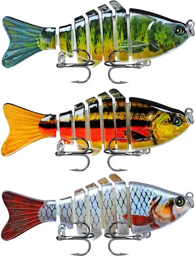 3 Stuks Swimbait Set - Kunstaas voor Roofvissen - Pluggenset - Roofvis - kunstaas Snoek - Hengelsport - Pluggen met Haak - LOUZIR