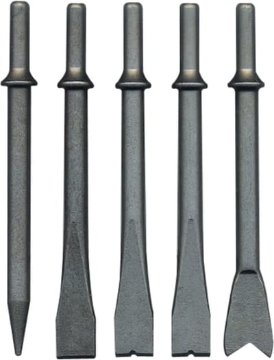 CriKo set van 5 beitels voor compressor hakhamer - Zeskant schacht Ø 10.2 mm - Lengte 175 mm